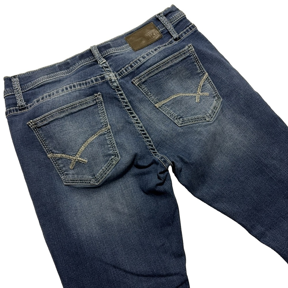 Buckle BKE Jeans Mens Size 33S 33x29 Blue Denim Mason Tapered Thick Stitch